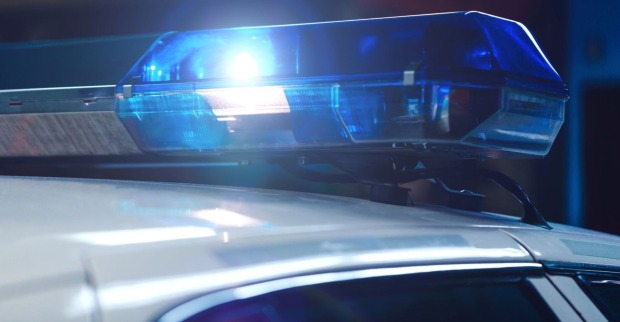 Ansicht einer leuchtenden Sirene eines österreichischen Polizeiwagens