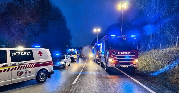 Aufnahme der Feuerwehr von der Unfallstelle