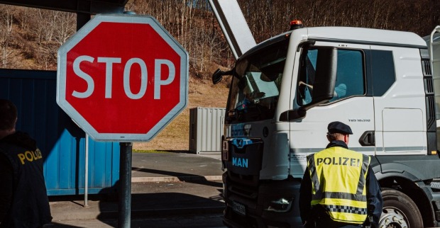 Grenzkontrollen der Polizei an der steirischen Grenze in Leibnitz