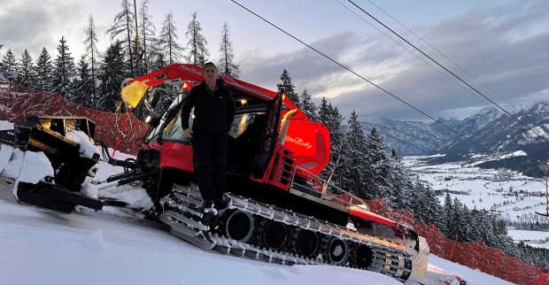 Peter Hör auf der Skipiste Hinterreit.
