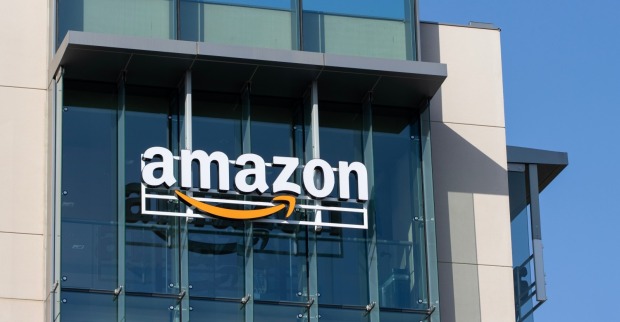 Das Amazon-Logo ist im Büro des Unternehmens in Palo Alto, Kalifornien, zu sehen.