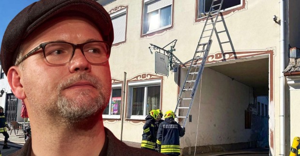 Feuerwehr rettet Personen über Leiter bei Brand in Stinatz beim Totenmahl von Thomas Stipsits’ Oma in Stinatz, Südburgenland