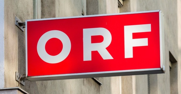 ORF Logo an Gebäude in Wien als Symbolbild zur Causa Roland Weißmann und den Ermittlungen gegen eine ORF-Mitarbeiterin