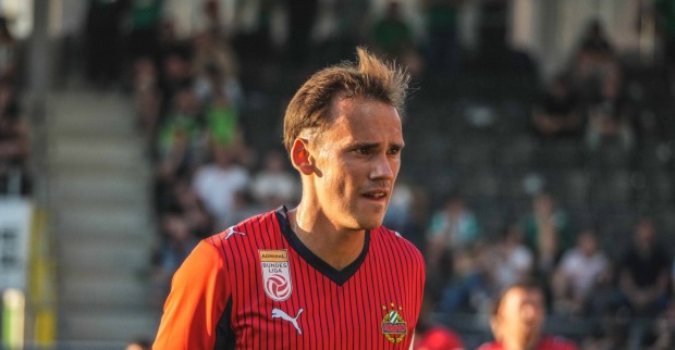 Nikolaus Wurmbrand im Europacup-Playoff Finale ECL gegen Ried im Einsatz.