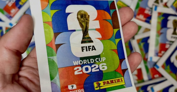 Eine Packung von Panini-Stickern