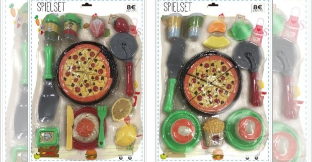 Symbolbild eines Spielzeug-Pizzasets aus Kunststoff