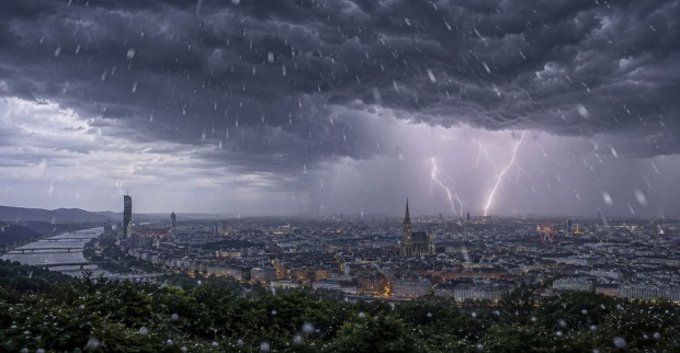 Gewitter und Hagel über Wien