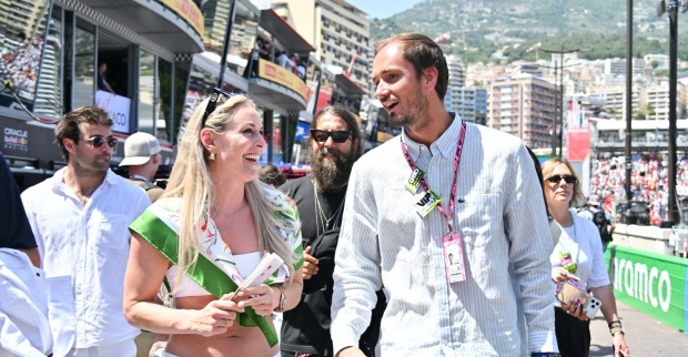 Lindsey Vonn und Daniil Medvedev in Monaco.