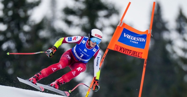 Mirjam Puchner während eines Rennens in Kvitfjell