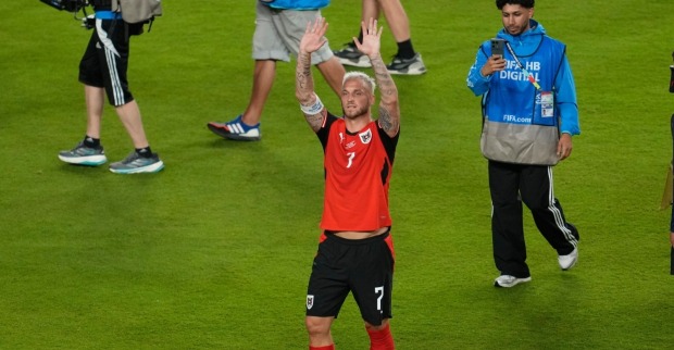 Marko Arnautovic jubelt nach dem 3:1 Sieg gegen Jordanien.