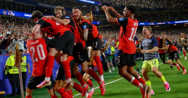 Österreich Nationalteam Jubel nach 3 zu 3 gegen Algerien WM 2026 vor Spiel gegen Spanien