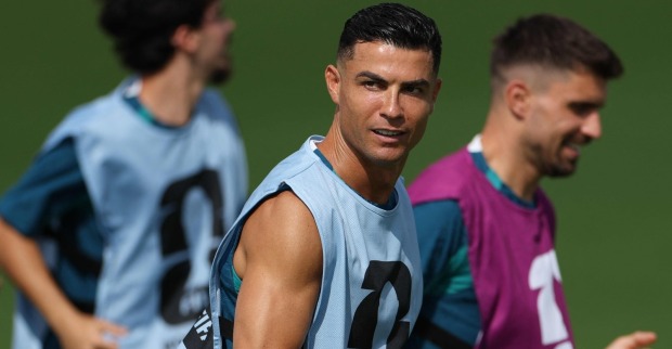 Cristiano Ronaldo beim Abschlusstraining vor dem Spiel gegen DR Kongo.
