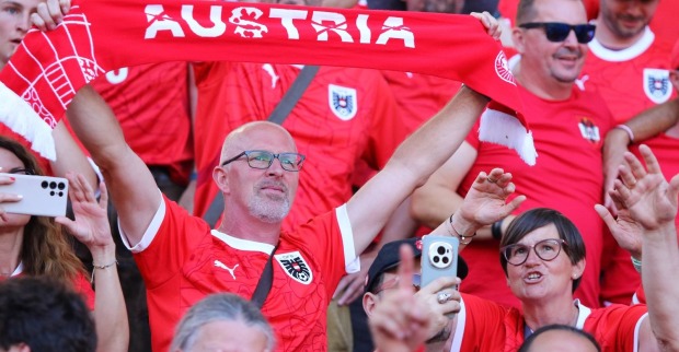Österreichische Fußballfans während der EM 2024