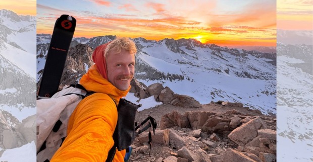 Extrem-Klettetrer Jacob Whisenant nach einer Besteigung auf einem Berg