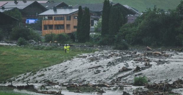 Unwetter Salzburg: In Uttendorf brach ein Rückhaltebecken ab.