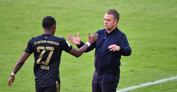 David Alaba und Hansi Flick beim FC Bayern