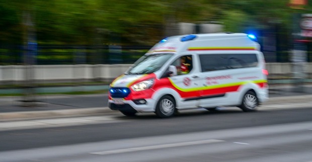Rettungswagen auf dem Weg zu einem Einsatz.