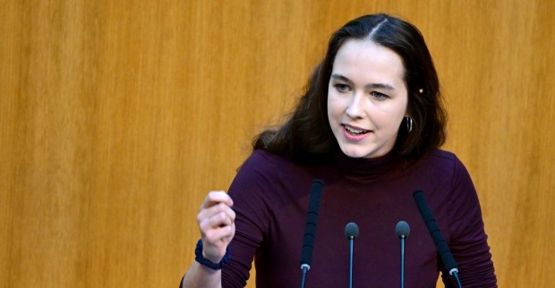 Die EU-Abgeordnete Lena Schilling (Grüne) im Rahmen einer Sitzung des Nationalrates am Mittwoch, 23. September 2026