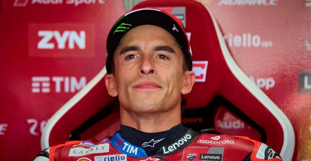 Marc Marquez in Ducati-Rennbekleidung beim MotoGP-Rennwochenende in Misano.