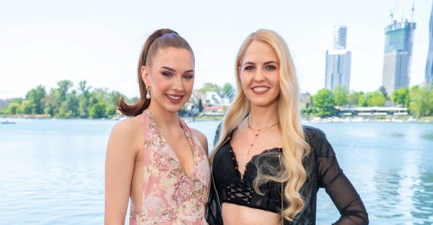 Miss Austria Lucia Sisic gemeinsam mit Beatrice Turin bei einer Veranstaltung in Wien