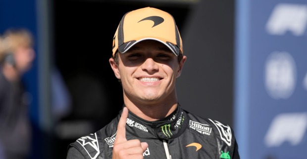 Lando Norris feiert die Pole Position im Qualifying am Madring