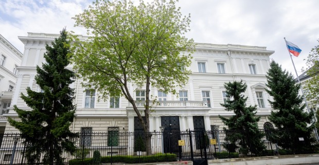 Außenansicht der russischen Botschaft in Wien