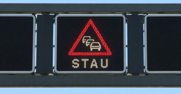 Stauanzeige auf einer Österreichischen Autobahn