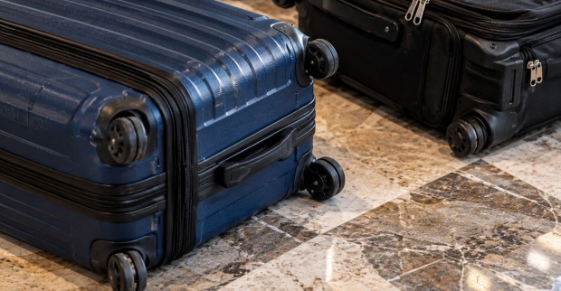 Reisekoffer auf einem Boden eines Hotels