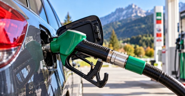 Zapfsäule an einer Tankstelle in Österreich