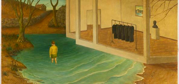 Jdu v neznámém městě / I'm walking in an unknown city, 2025
tempera, olej na desce / tempera, oil on board
75 x 120.5 cm