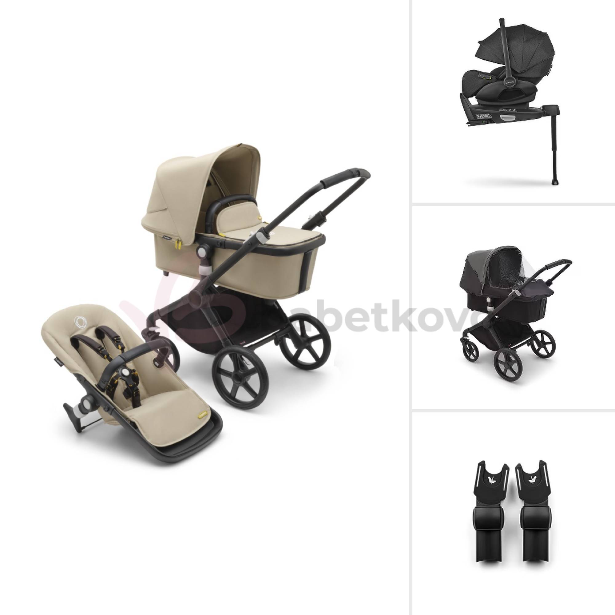 Bugaboo Fox CUB TRIO BUNDLE Black/Desert Beige