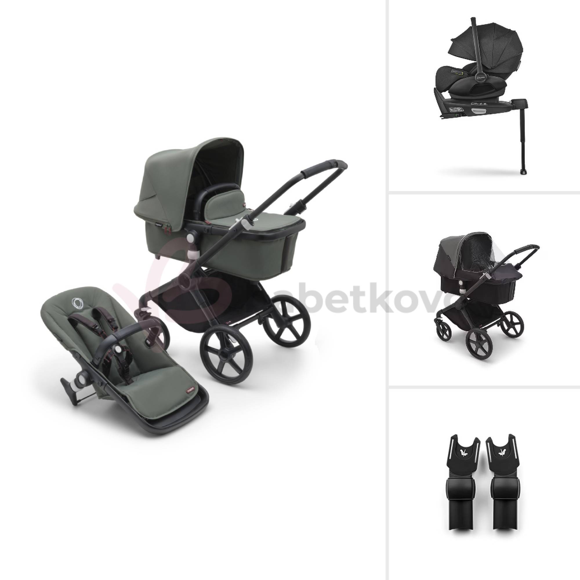 Bugaboo Fox CUB TRIO BUNDLE Black/Forest Green