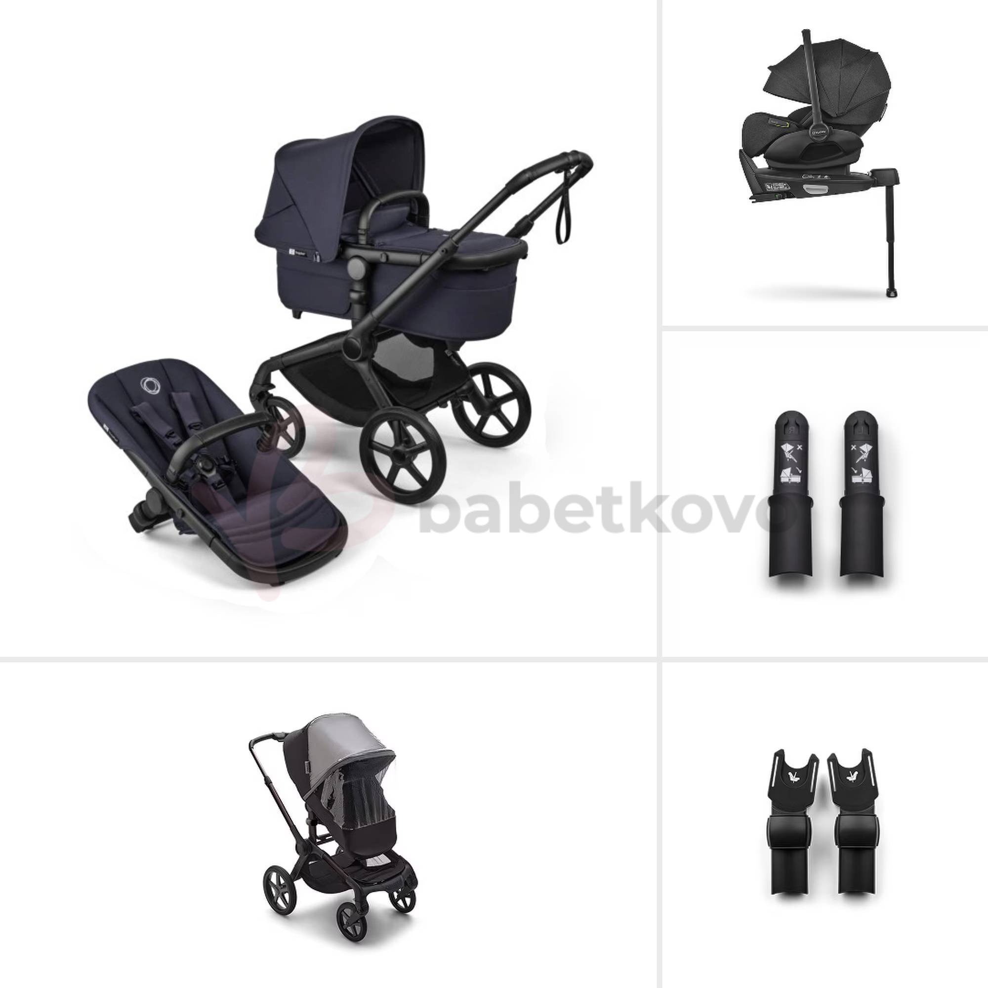 Bugaboo Fox 5 RENEW TRIO BUNDLE Black/Deep Indigo-Deep Indigo