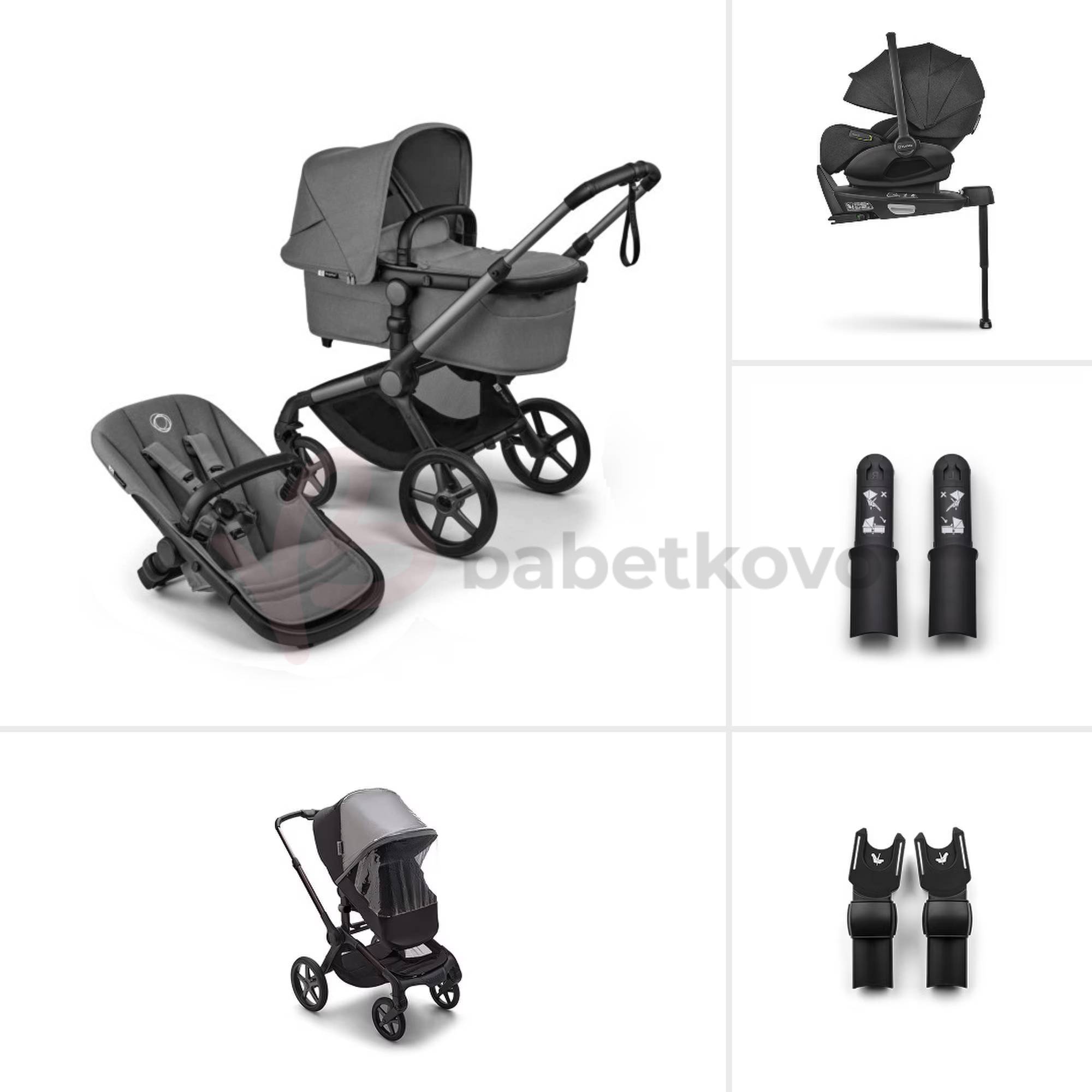 Bugaboo Fox 5 RENEW TRIO BUNDLE Graphite/Moon grey-Moon Grey