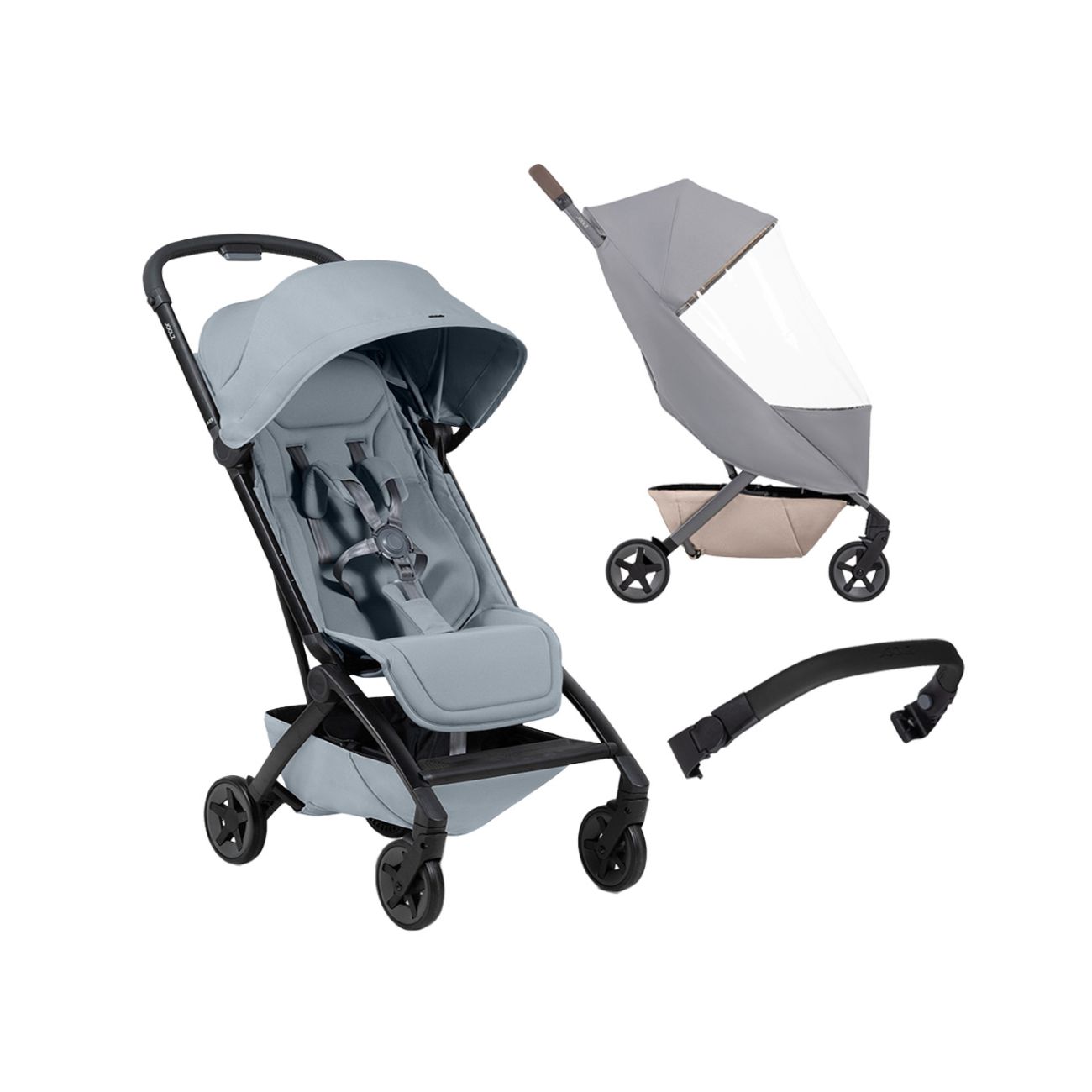 Joolz Aer 2 kočík Bundle set s pláštenkou a madlom Pebble grey