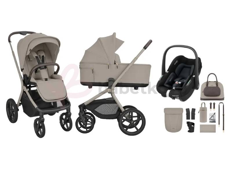 KikkaBoo Kočík 2v1 Goya + autosedačka Maxi-Cosi Pebble S Platinum Champagne