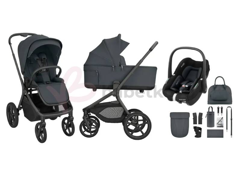 KikkaBoo Kočík 2v1 Goya + autosedačka Maxi-Cosi Pebble S Platinum Graphite