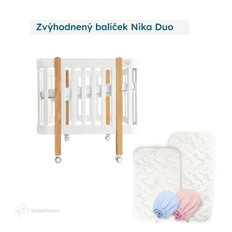 LevinFelin Zvýhodnený balíček Nika Duo Biela s drevenými nožičkami