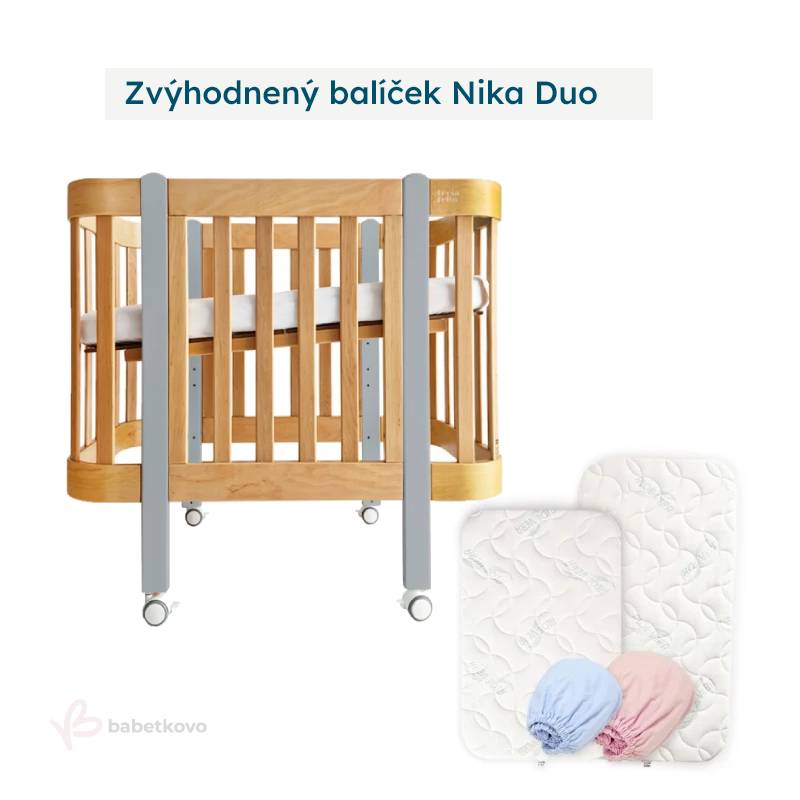 LevinFelin Zvýhodnený balíček Nika Duo Prírodné drevo so sivými nožičkami