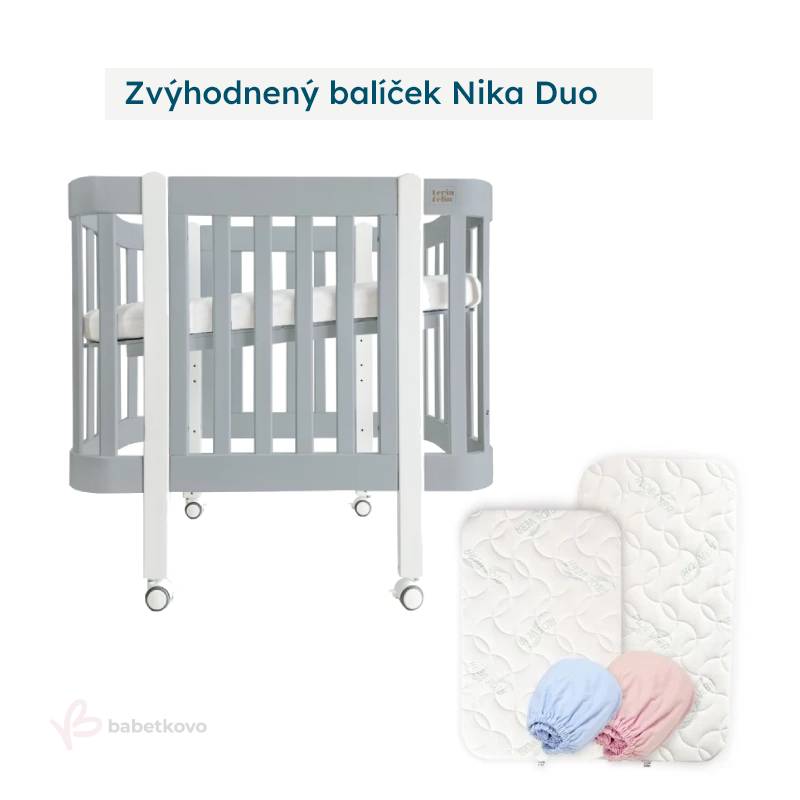 LevinFelin Zvýhodnený balíček Nika Duo Sivá s bielymi nožičkami