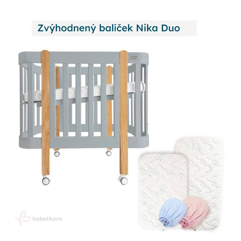 LevinFelin Zvýhodnený balíček Nika Duo Sivá s drevenými nožičkami