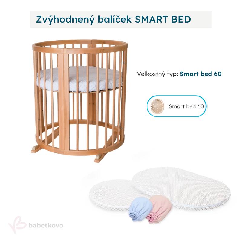 LevinFelin Zvýhodnený balíček SMART BED 60 Prírodné drevo