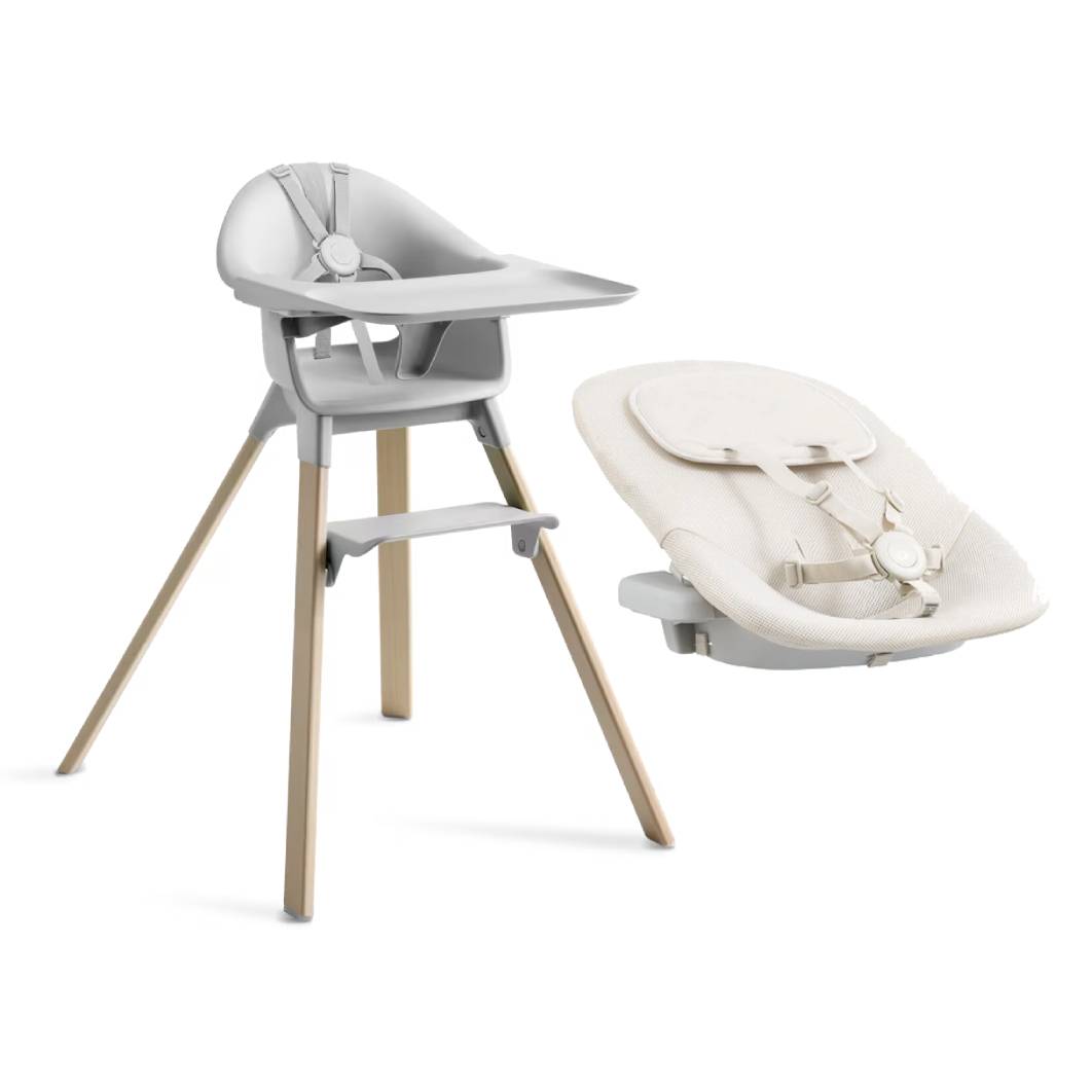 Stokke stolička Clikk High Cloud Grey + Newborn set
