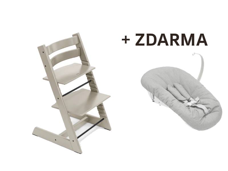 Stolička Stokke Tripp Trapp Classic Collection Cashmere Grey+ newborn set ZDARMA