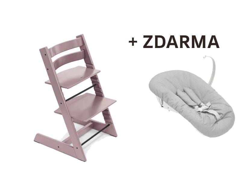 Stolička Stokke Tripp Trapp Classic Collection Heather Mauve+ newborn set ZDARMA