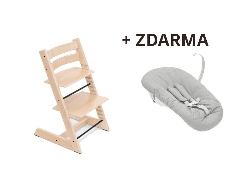 Stokke Tripp Trapp – rastúca stolička Classic Collection Natural+ newborn set ZDARMA