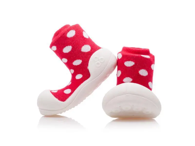 ATTIPAS Topánočky Polka Dot AD06 Red XL veľ.22,5, 126-135 mm