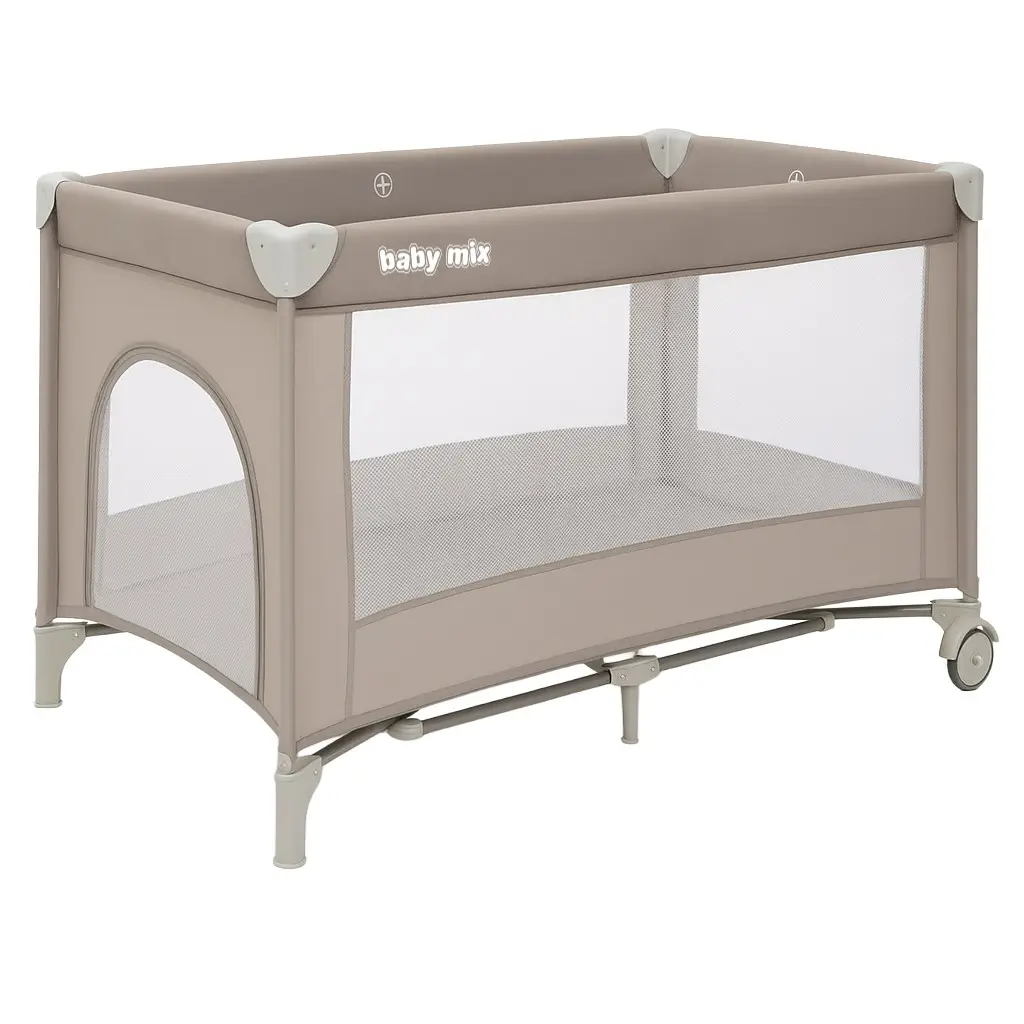 Baby Mix Detská cestovná postieľka Simple béžová