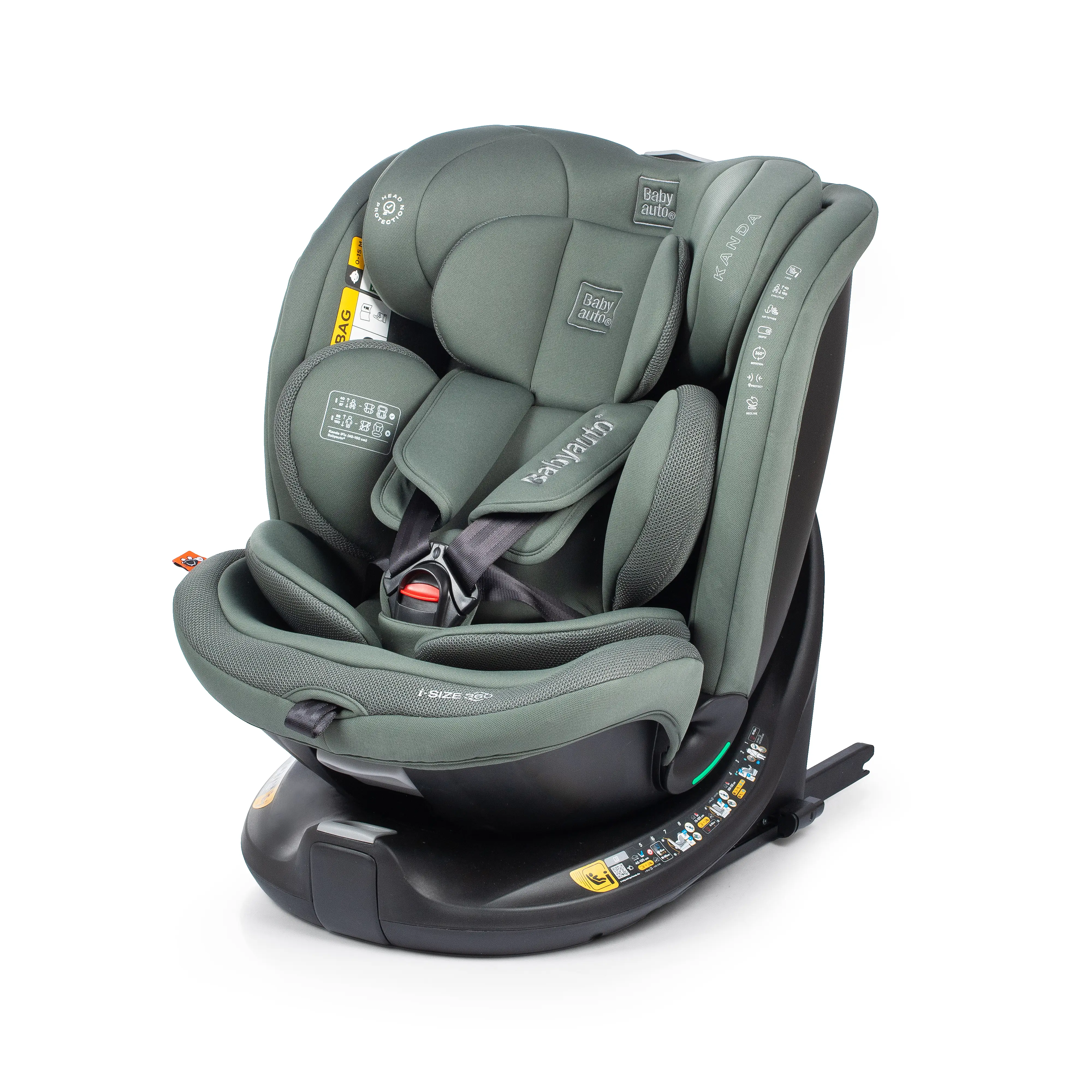 BabyAuto KANDA iFIX i-Size 360, 40-150 autosedačka, PINE GREEN