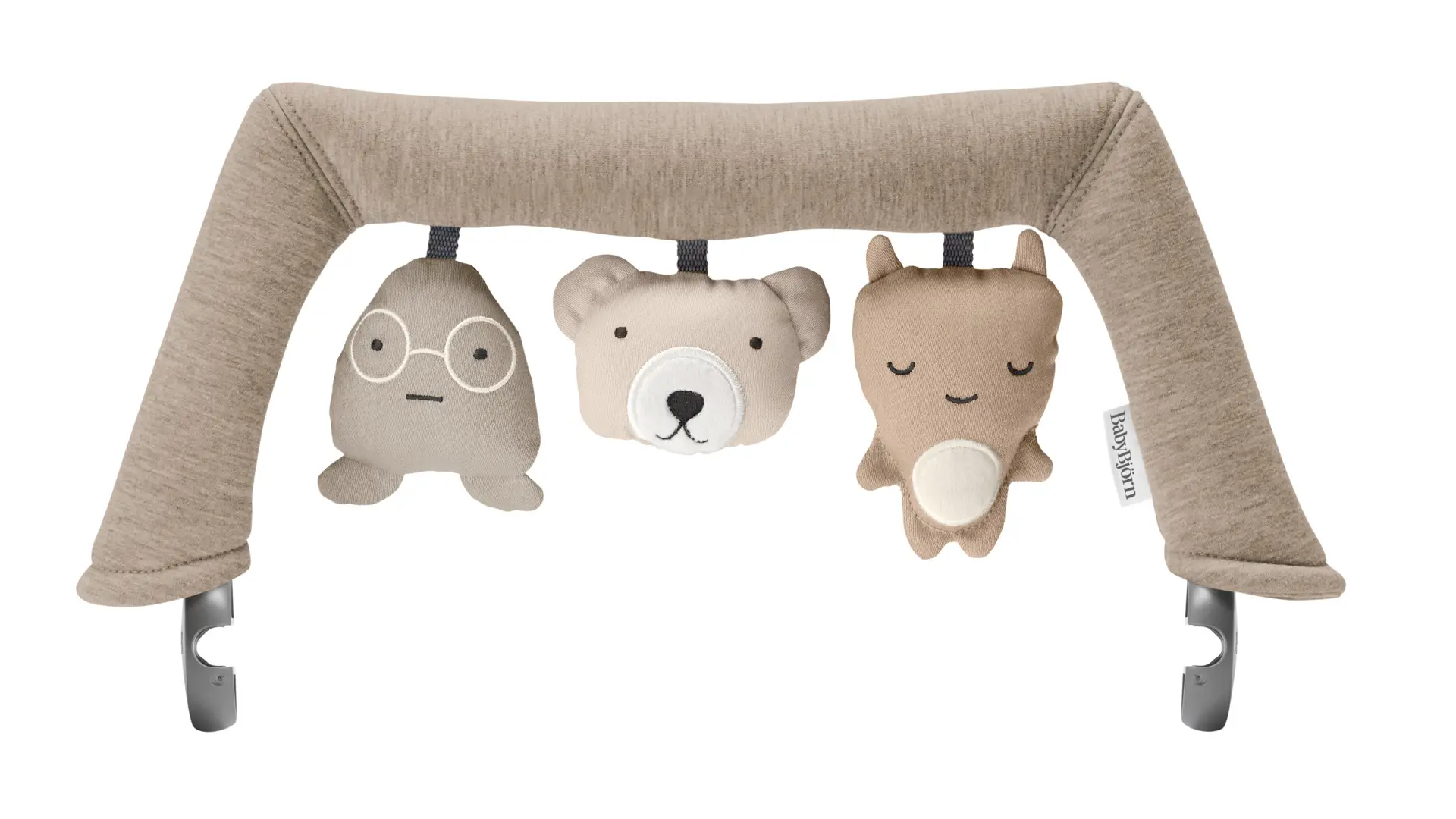 Babybjorn Hračka na lehátko textilné zvieratká, Soft Friends, Neutrals